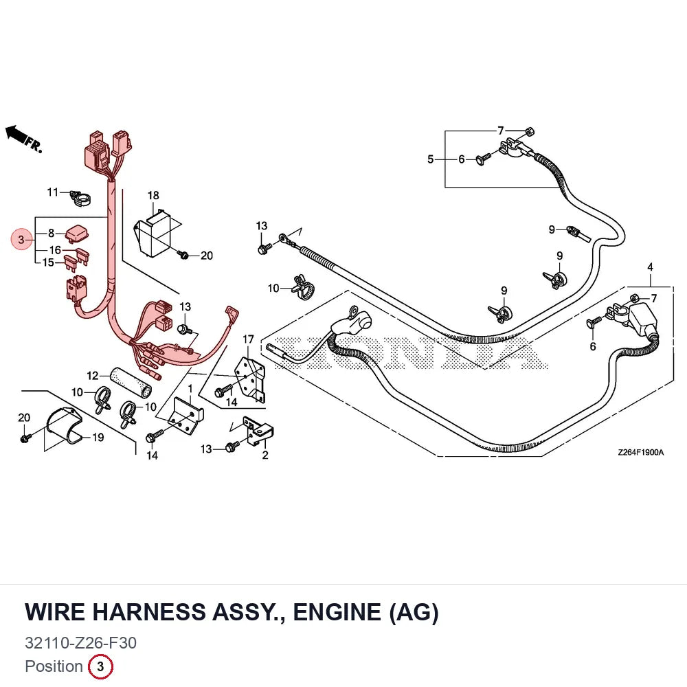 WIRE HARNESS ASSY., ENGINE (AG)