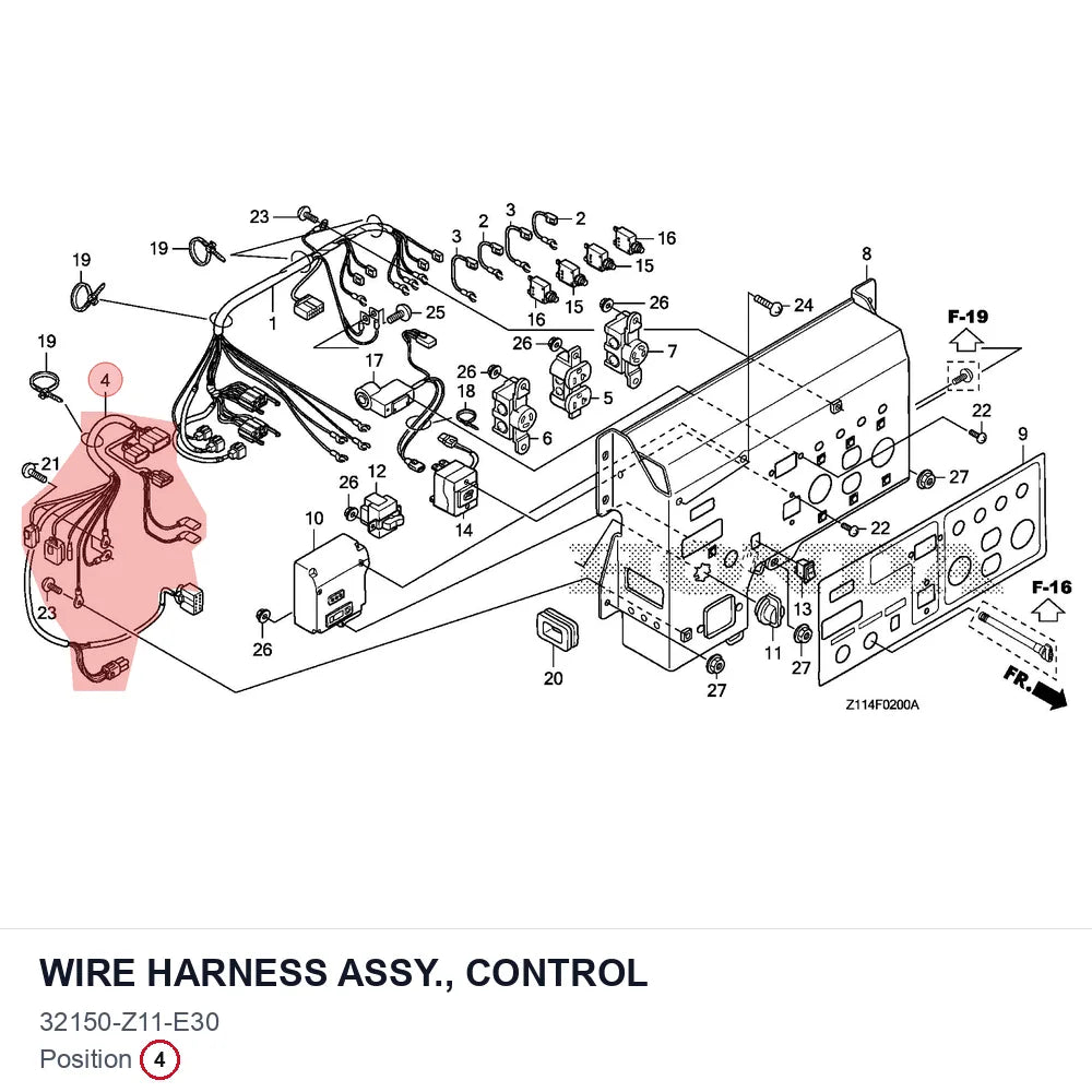 WIRE HARNESS ASSY., CONTROL