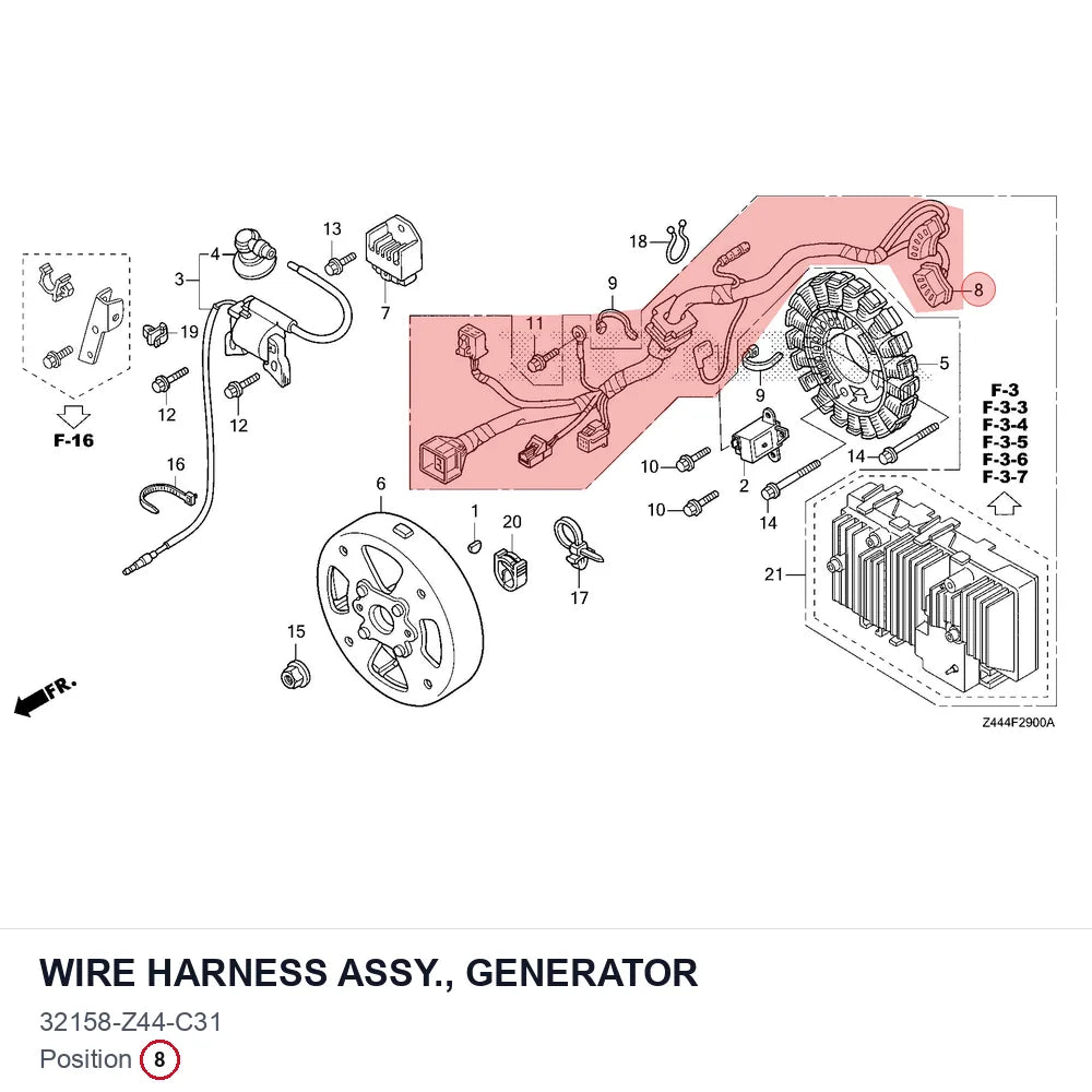 WIRE HARNESS ASSY., GENERATOR