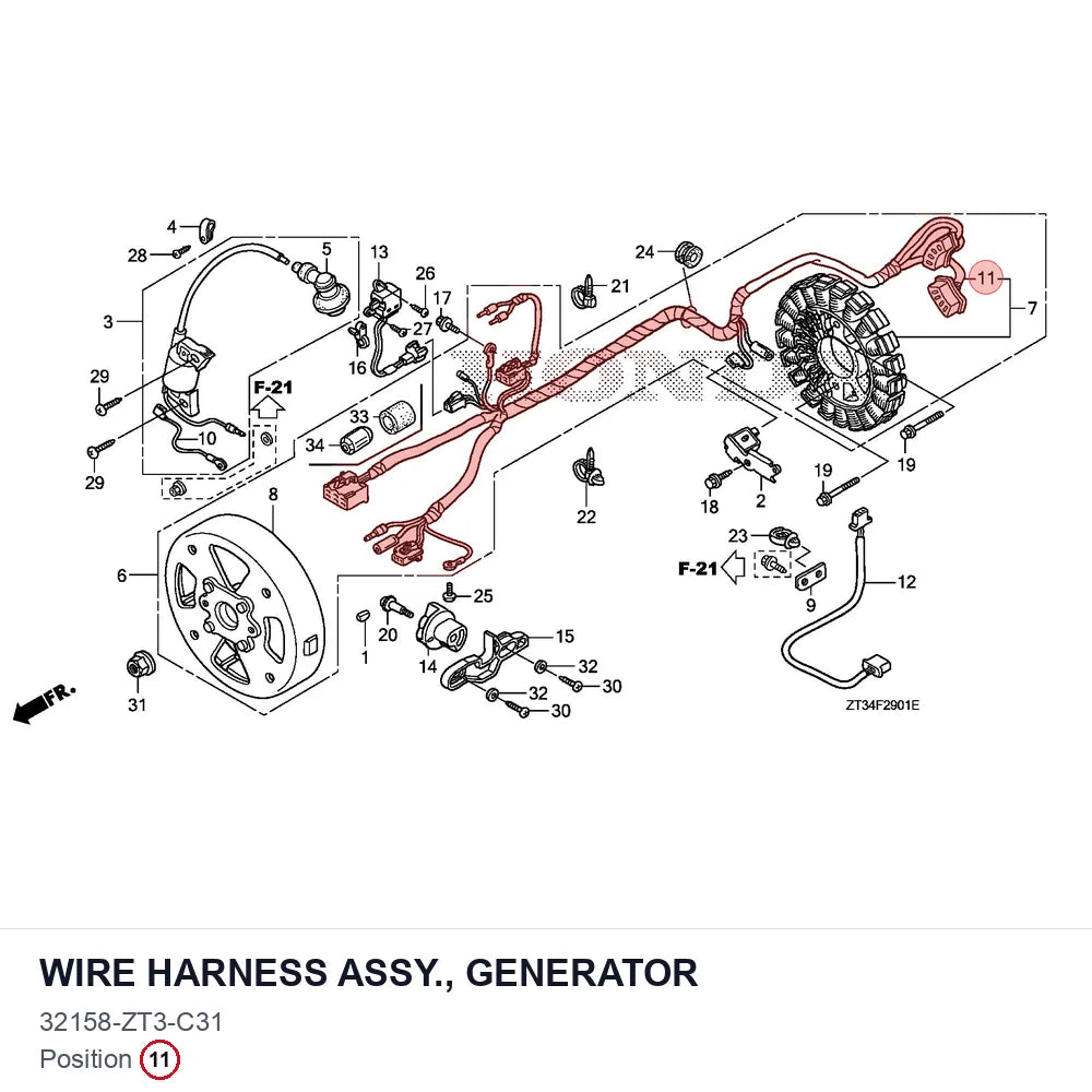 WIRE HARNESS ASSY., GENERATOR