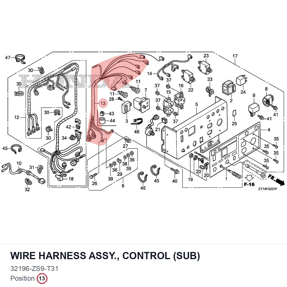 WIRE HARNESS ASSY., CONTROL (SUB)