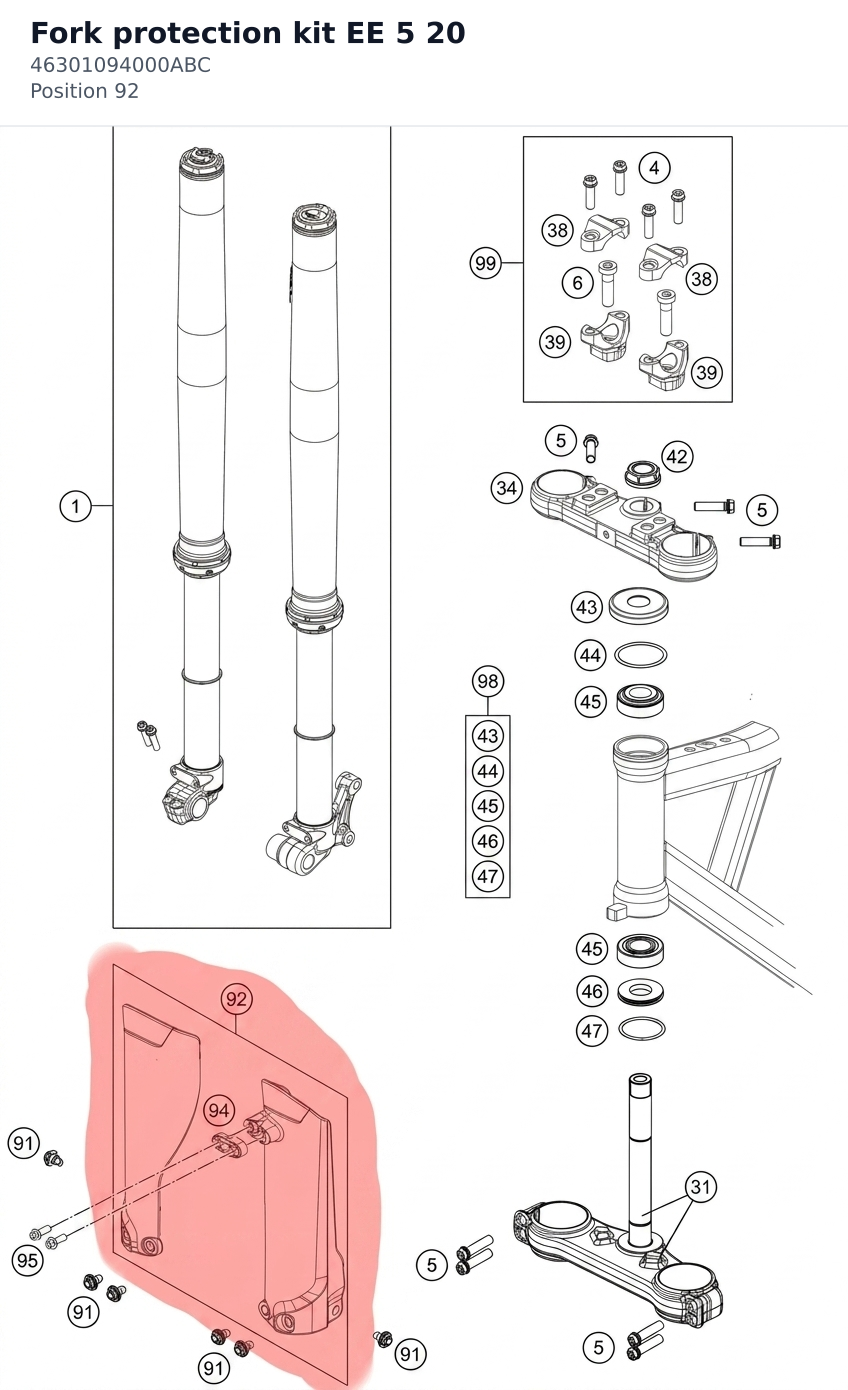 Diagram preview: Fork protection kit EE 5 20 (46301094000ABC)