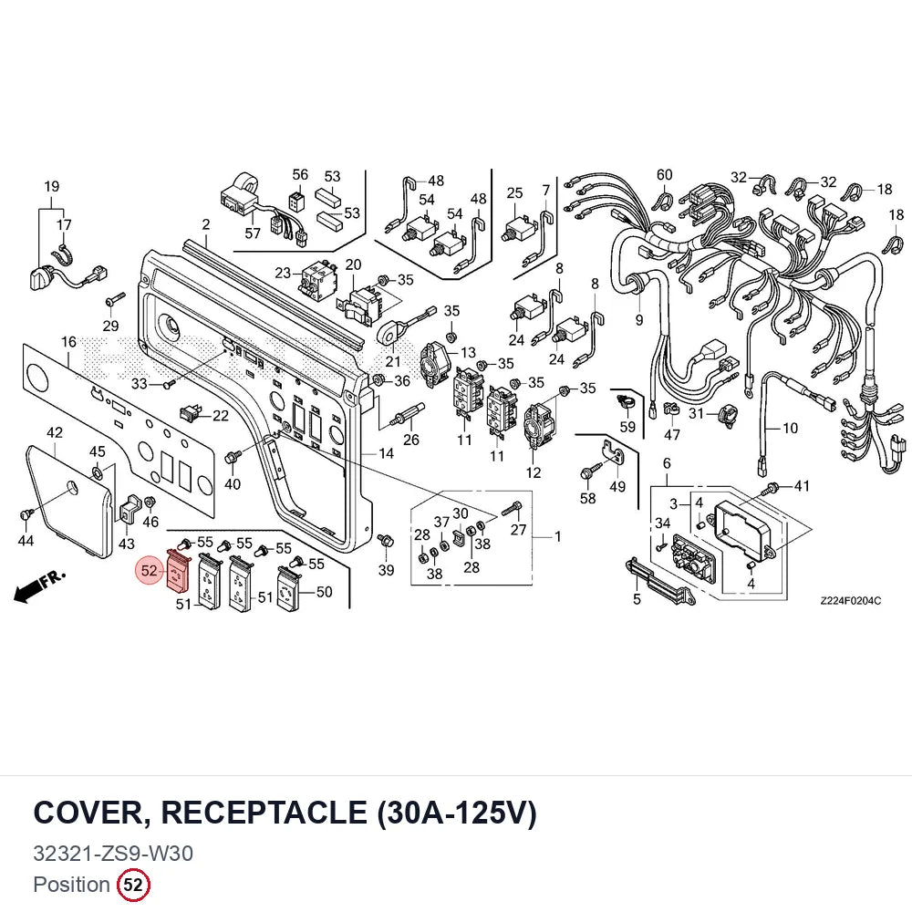COVER, RECEPTACLE (30A-125V)