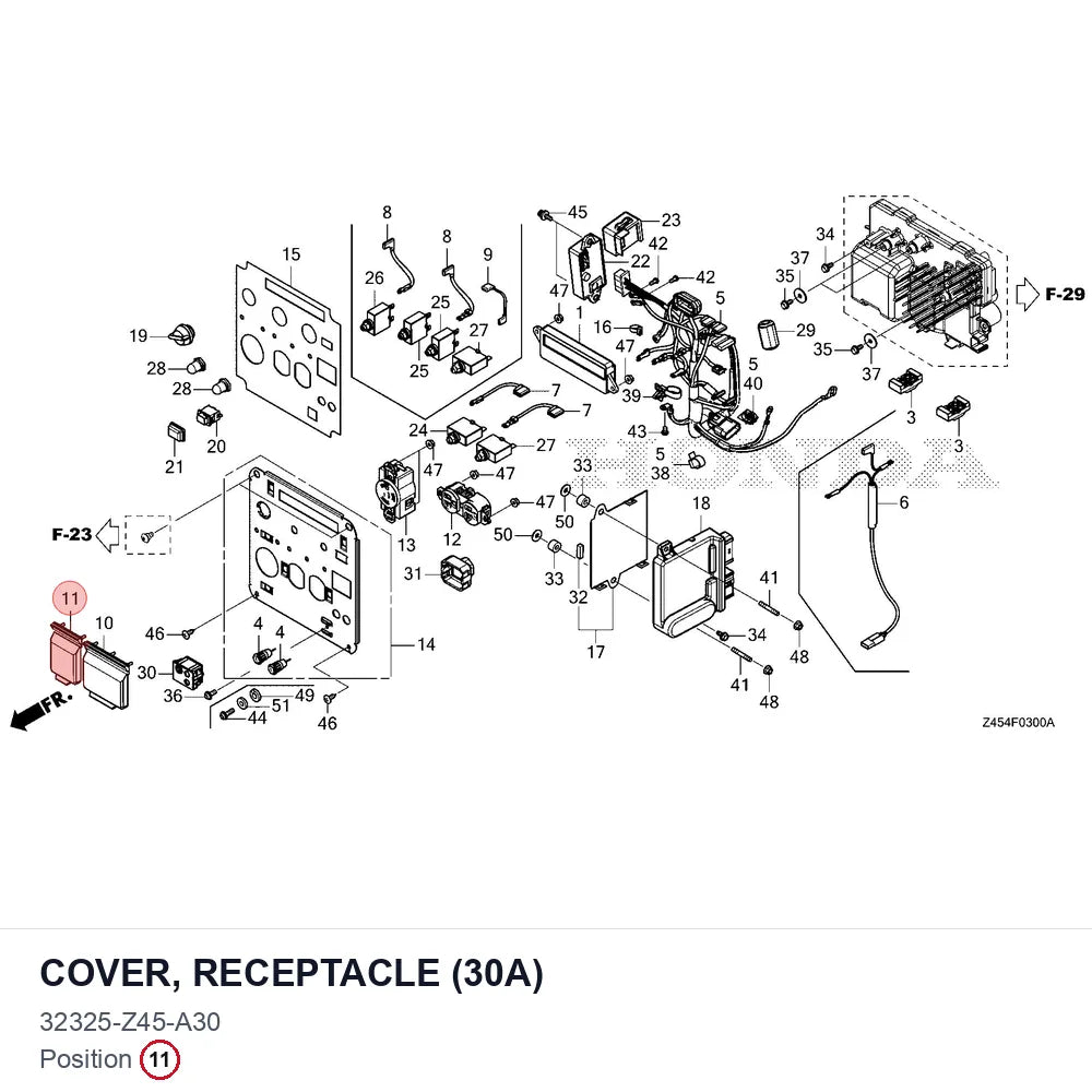 COVER, RECEPTACLE (30A)