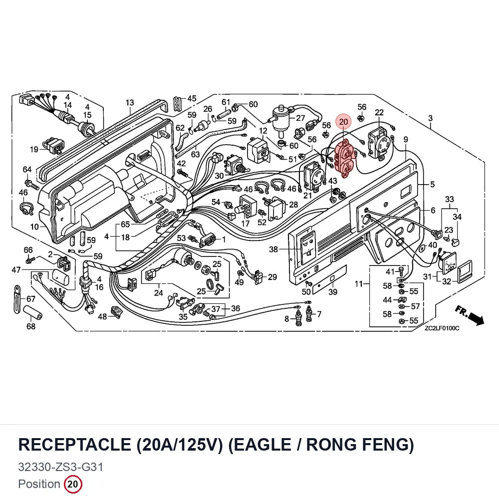 RECEPTACLE (20A/125V) (EAGLE / RONG FENG)
