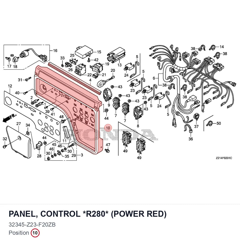 PANEL, CONTROL *R280* (POWER RED)
