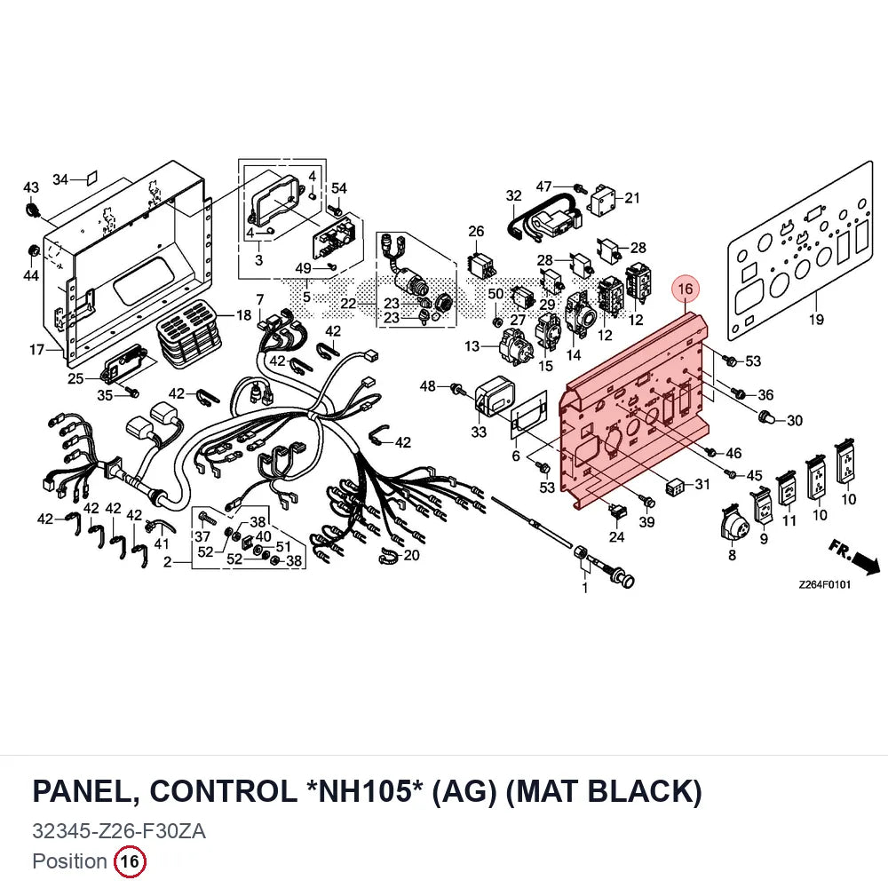 PANEL, CONTROL *NH105* (AG) (MAT BLACK)