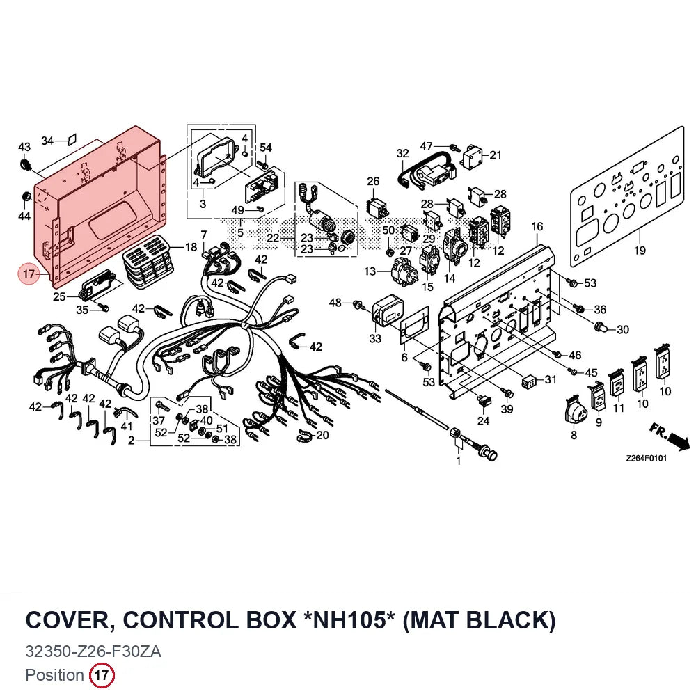 COVER, CONTROL BOX *NH105* (MAT BLACK)