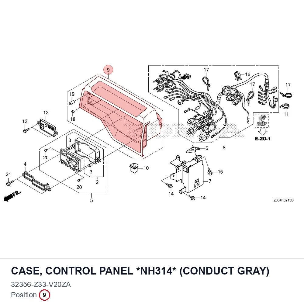 CASE, CONTROL PANEL *NH314* (CONDUCT GRAY)
