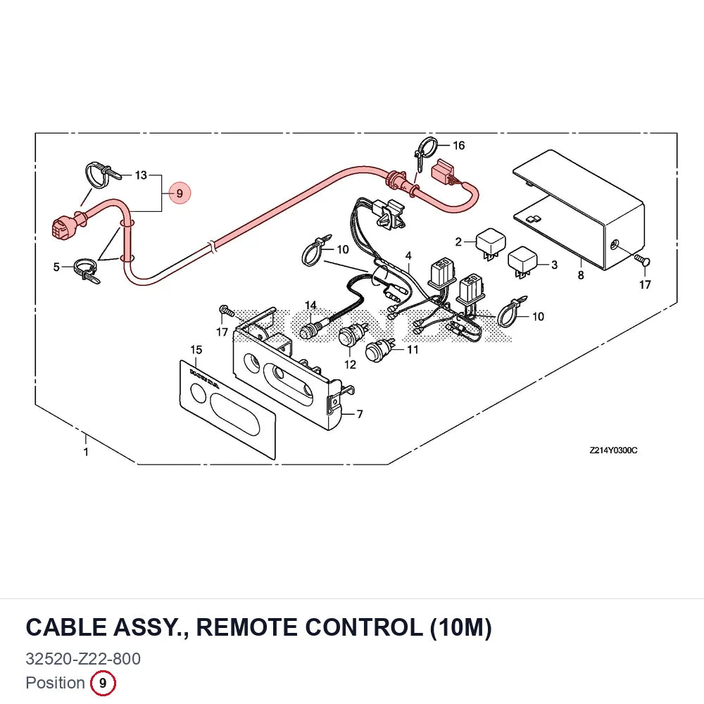 CABLE ASSY., REMOTE CONTROL (10M)