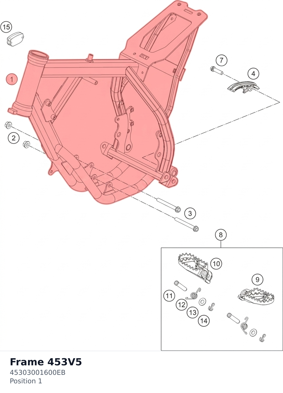 Diagram preview: Frame 453V5 (45303001600EB)