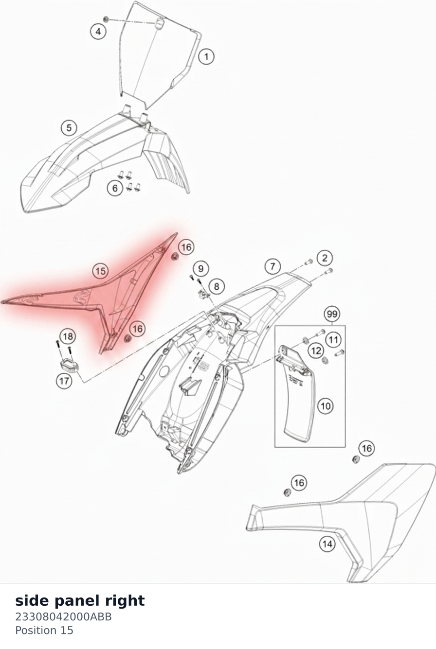Diagram preview: side panel right (23308042000ABB)