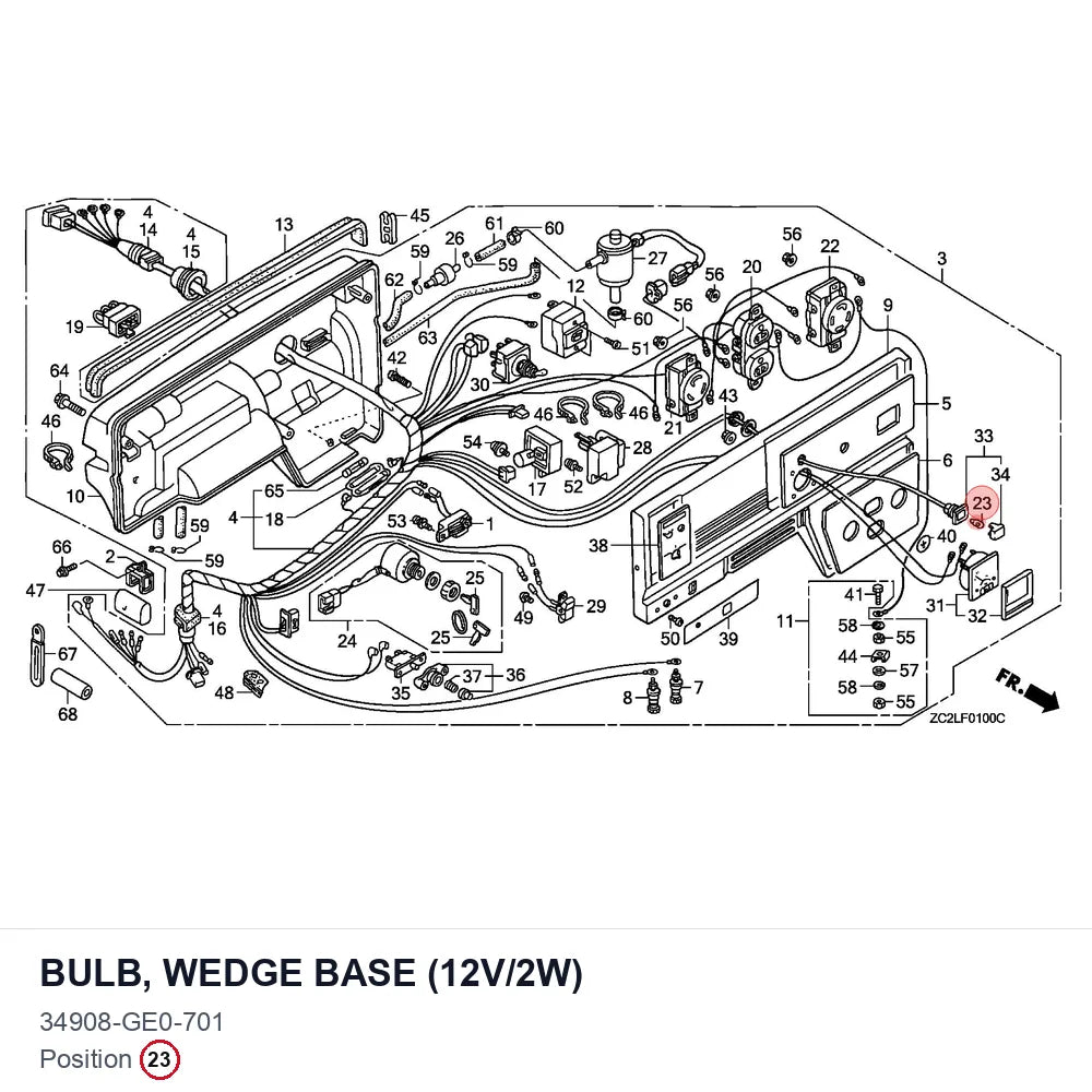 BULB, WEDGE BASE (12V/2W)