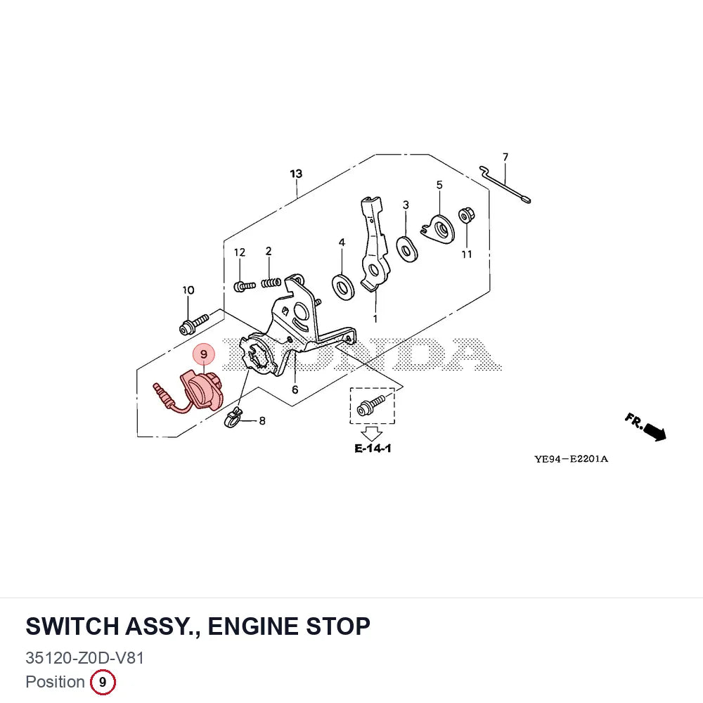 SWITCH ASSY., ENGINE STOP