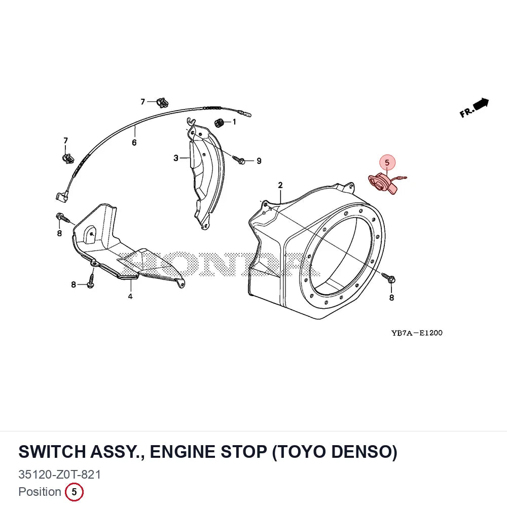 SWITCH ASSY., ENGINE STOP (TOYO DENSO)