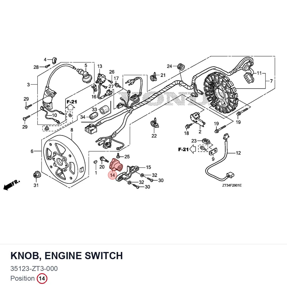 KNOB, ENGINE SWITCH