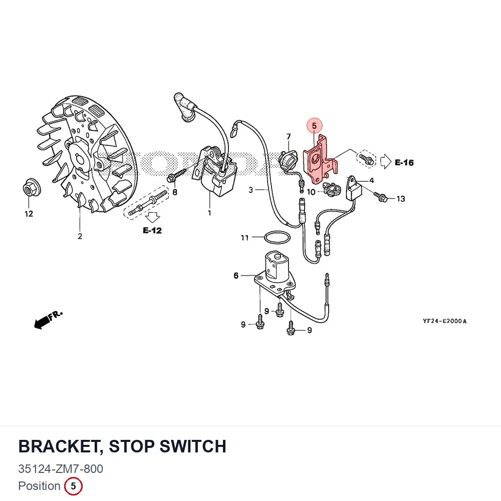 BRACKET, STOP SWITCH