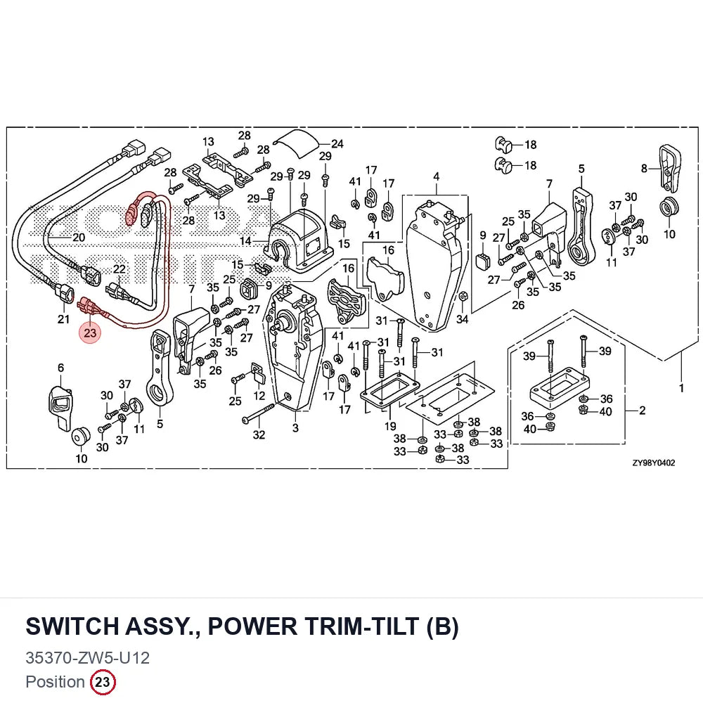 SWITCH ASSY., POWER TRIM-TILT (B)