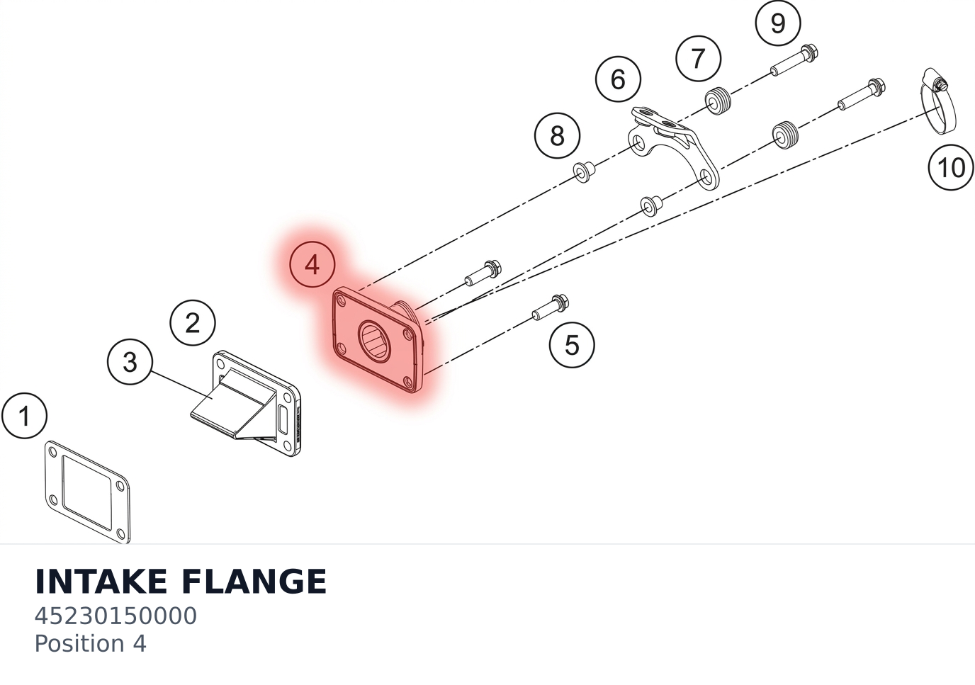 Diagram preview: INTAKE FLANGE (45230150000)