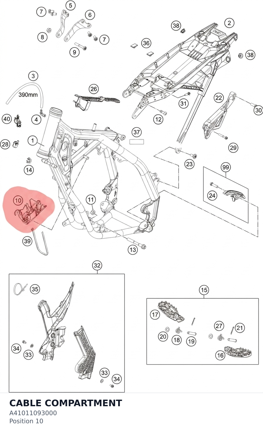 Diagram preview: CABLE COMPARTMENT (A41011093000)