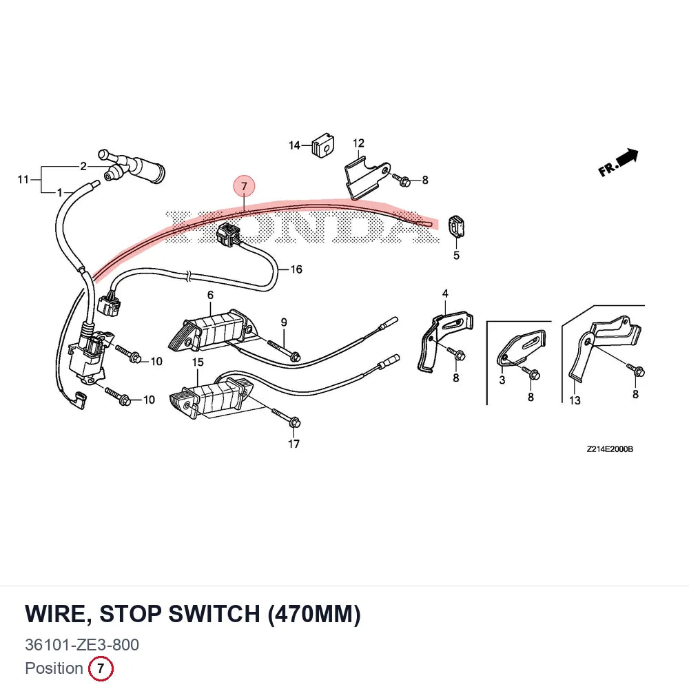 WIRE, STOP SWITCH (470MM)