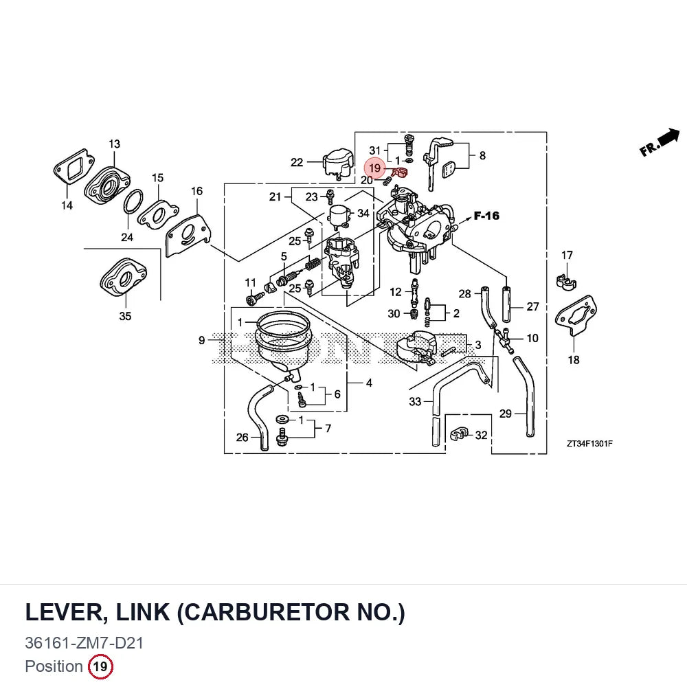 LEVER, LINK (CARBURETOR NO.)