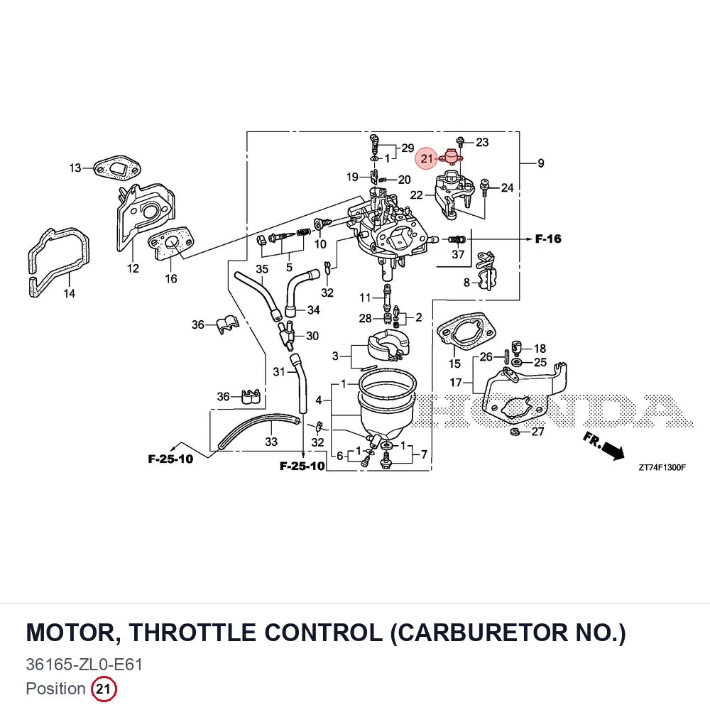 MOTOR, THROTTLE CONTROL (CARBURETOR NO.)