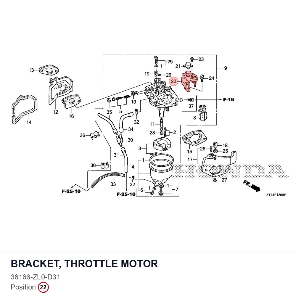 BRACKET, THROTTLE MOTOR