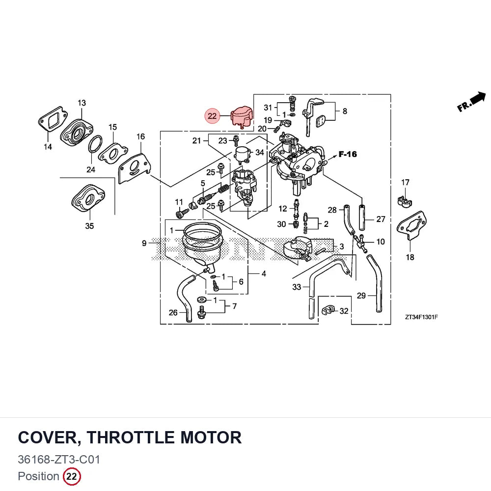 COVER, THROTTLE MOTOR