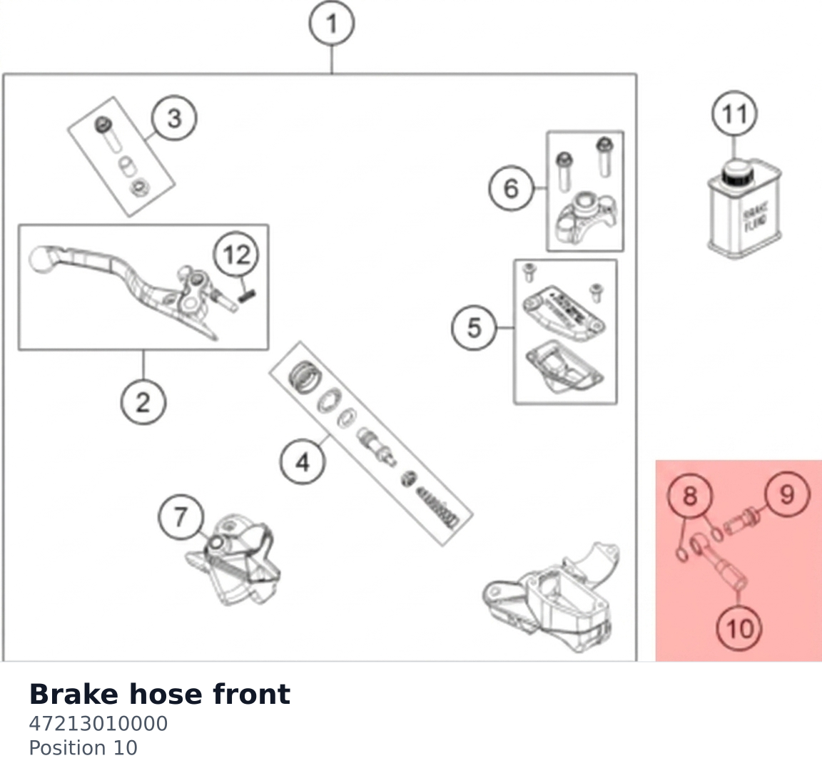 Diagram preview: Brake hose front (47213010000)