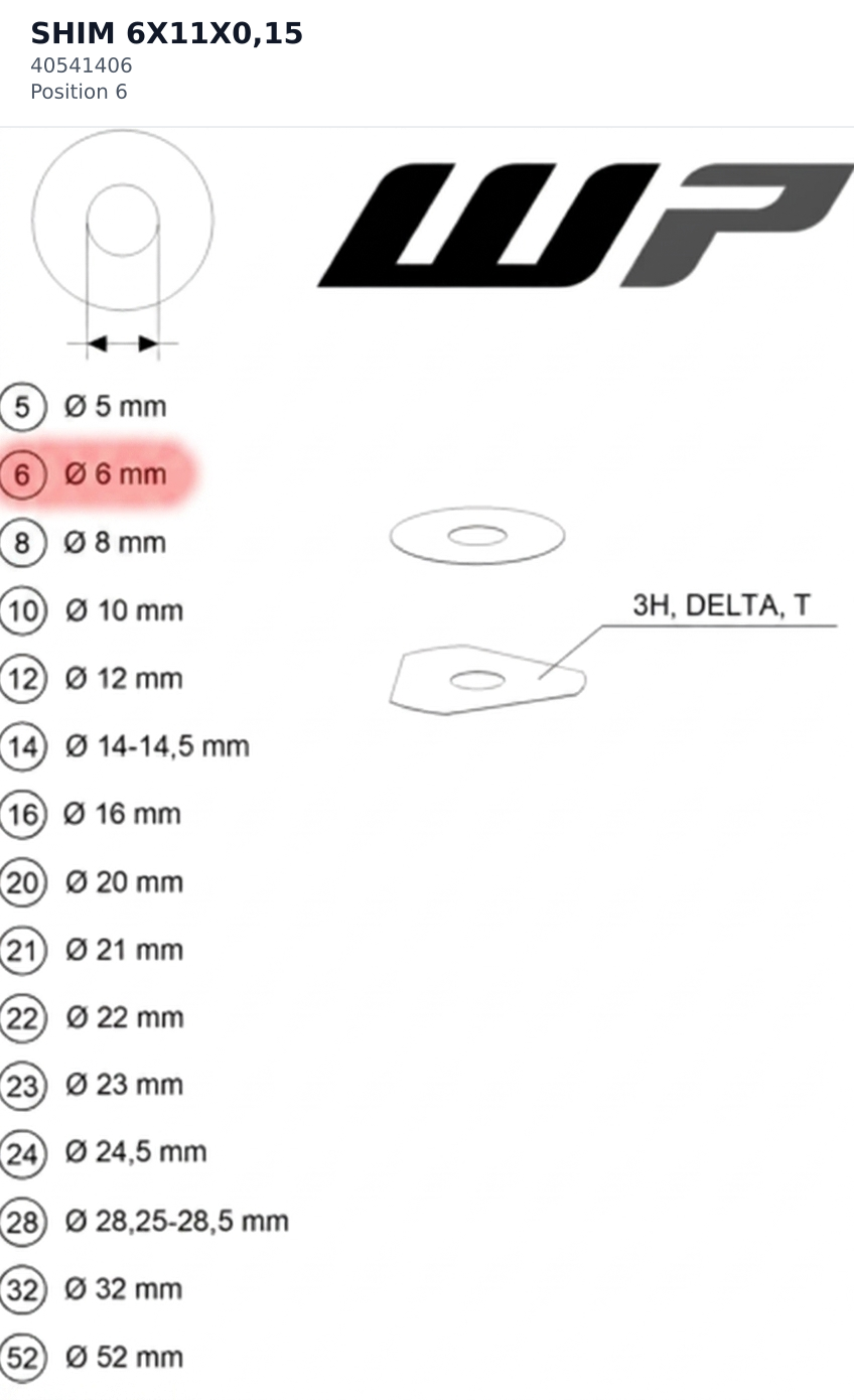 Diagram preview: SHIM 6X11X0,15 (40541406)