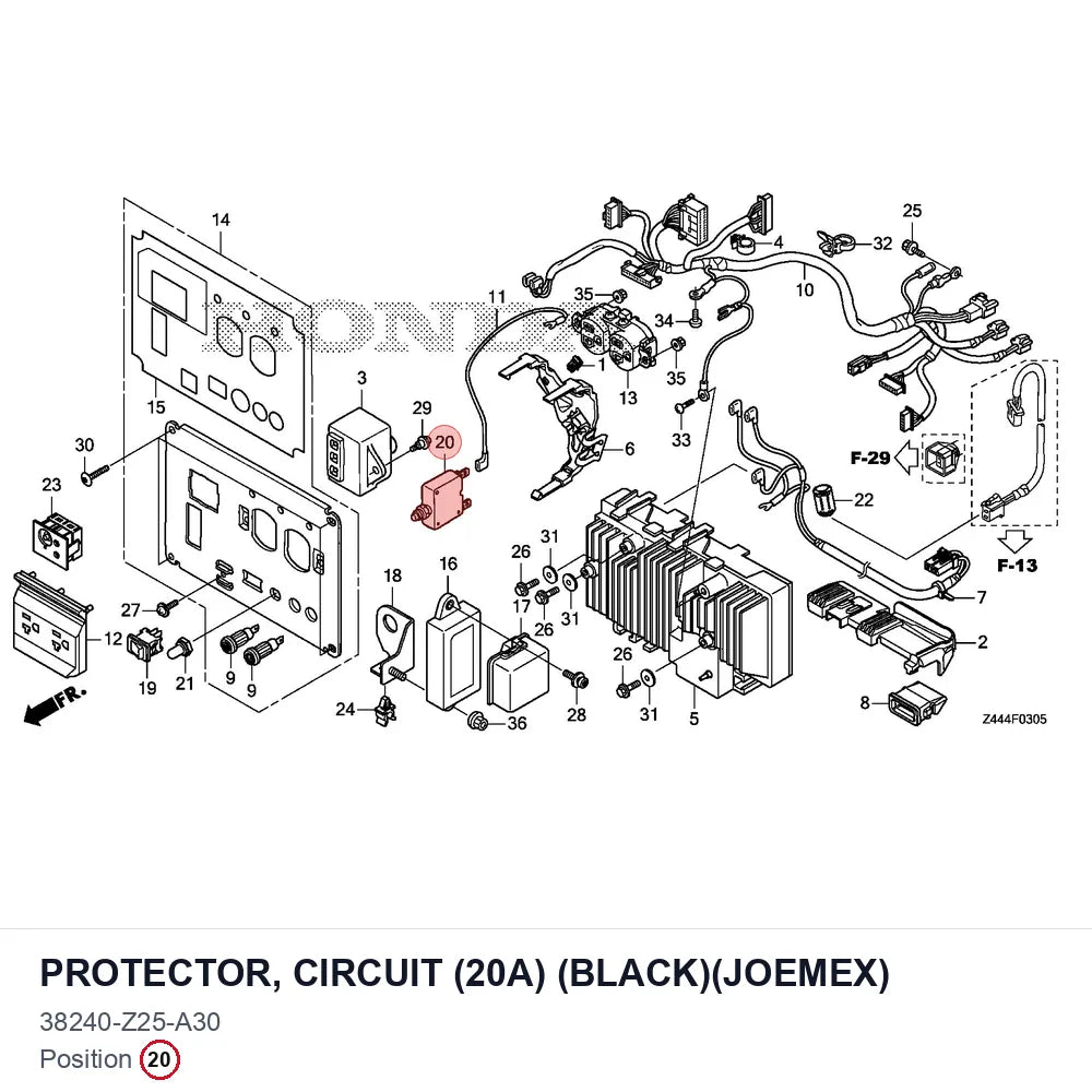 PROTECTOR, CIRCUIT (20A) (BLACK)(JOEMEX)