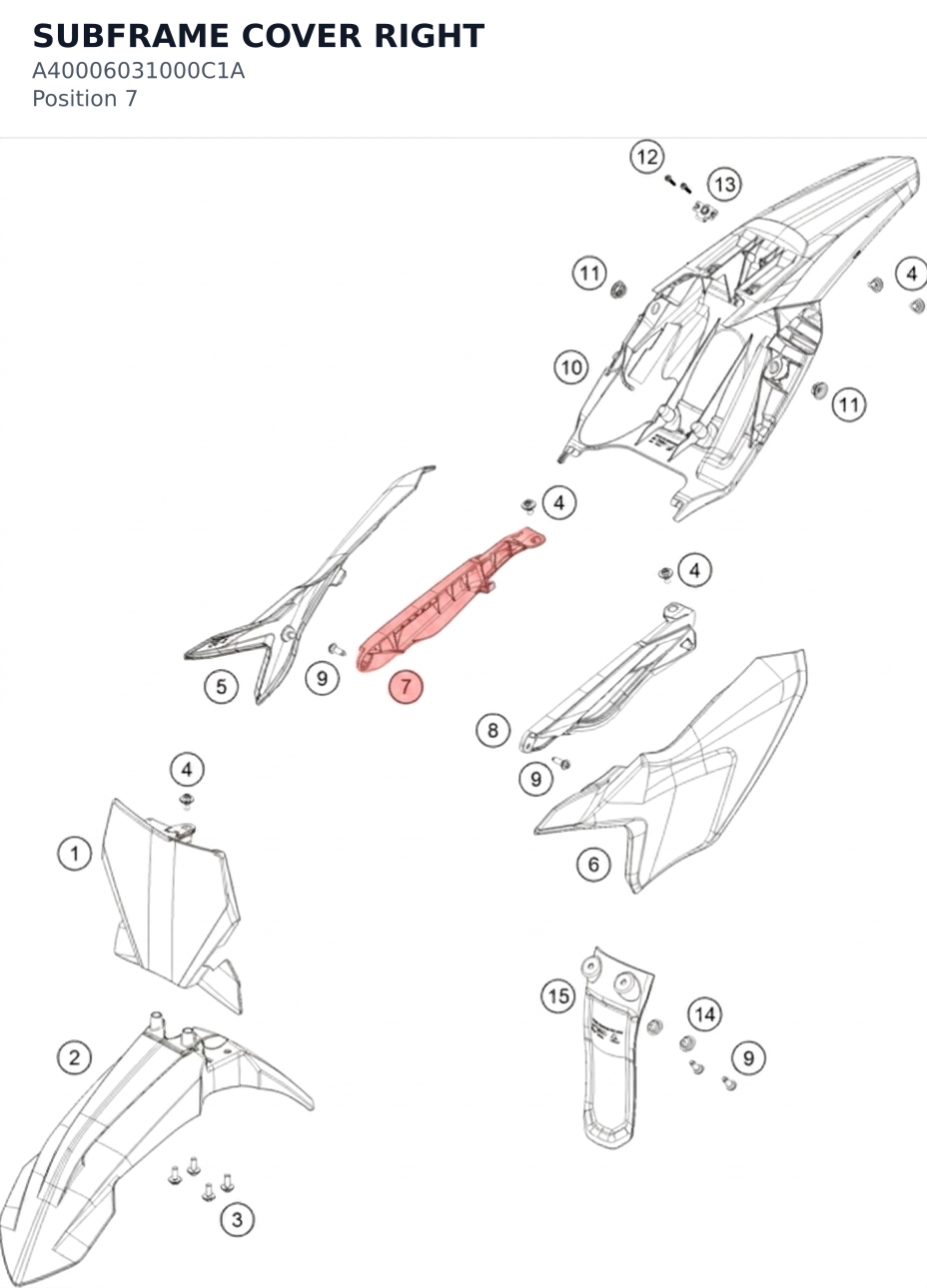 Diagram preview: SUBFRAME COVER RIGHT (A40006031000C1A)