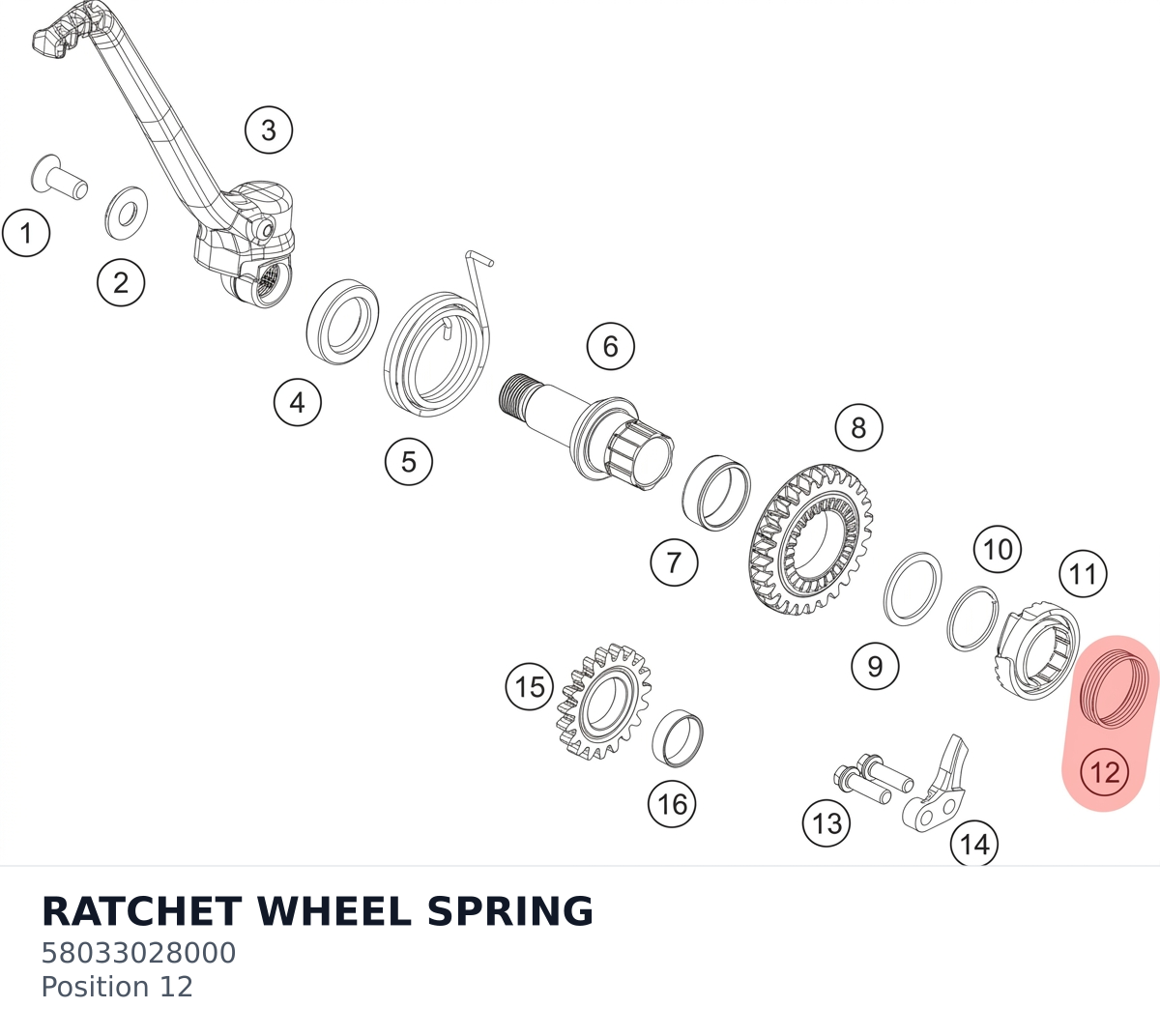 Diagram preview: RATCHET WHEEL SPRING (58033028000)