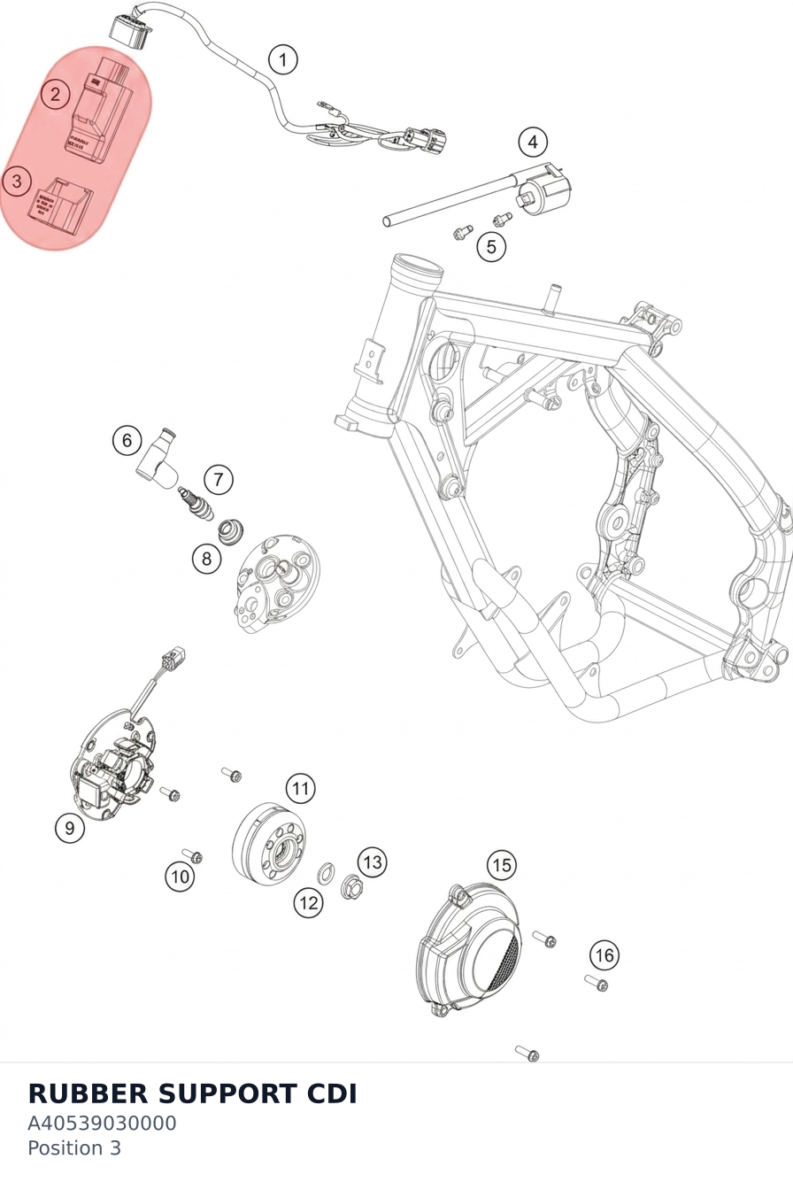 Diagram preview: RUBBER SUPPORT CDI (A40539030000)
