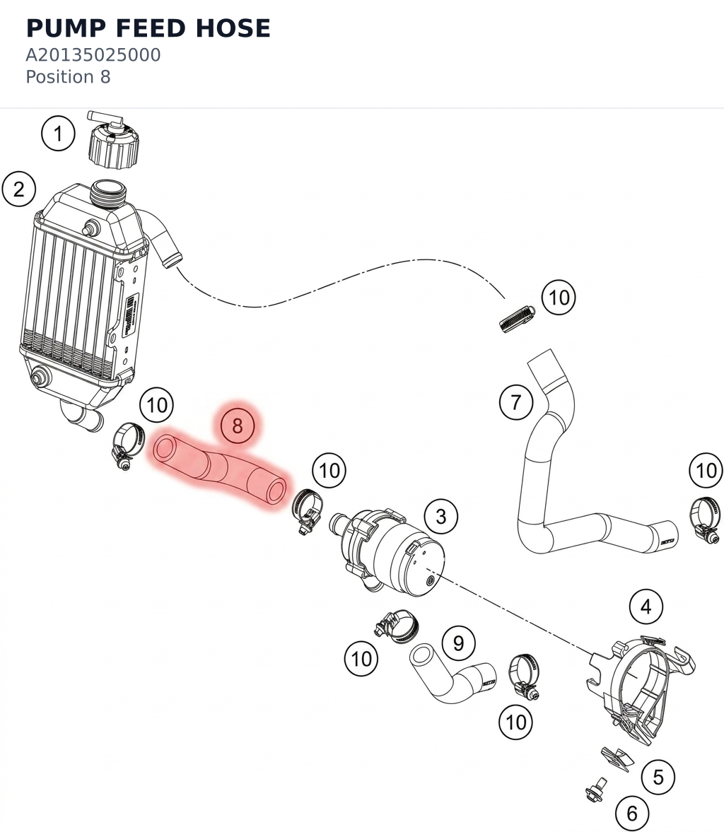 Diagram preview: PUMP FEED HOSE (A20135025000)