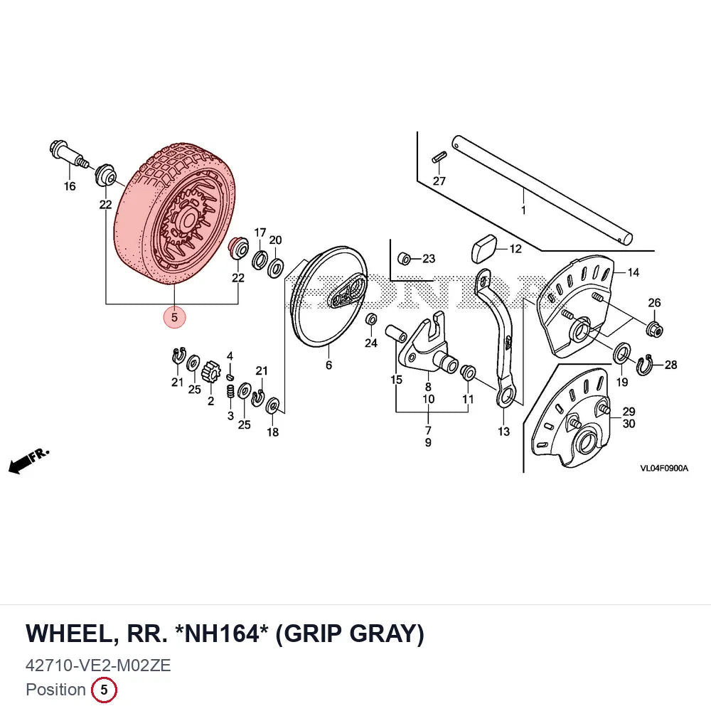 WHEEL, RR. *NH164* (GRIP GRAY)