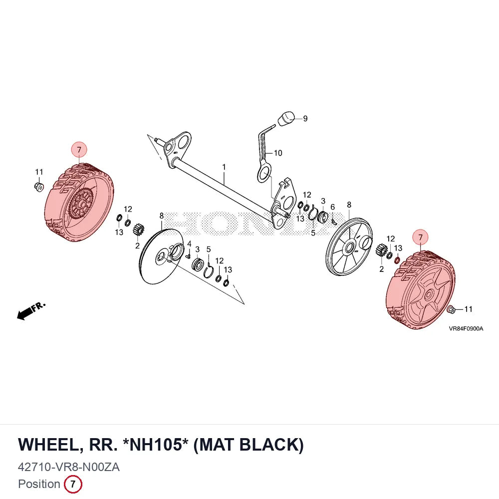 WHEEL, RR. *NH105* (MAT BLACK)
