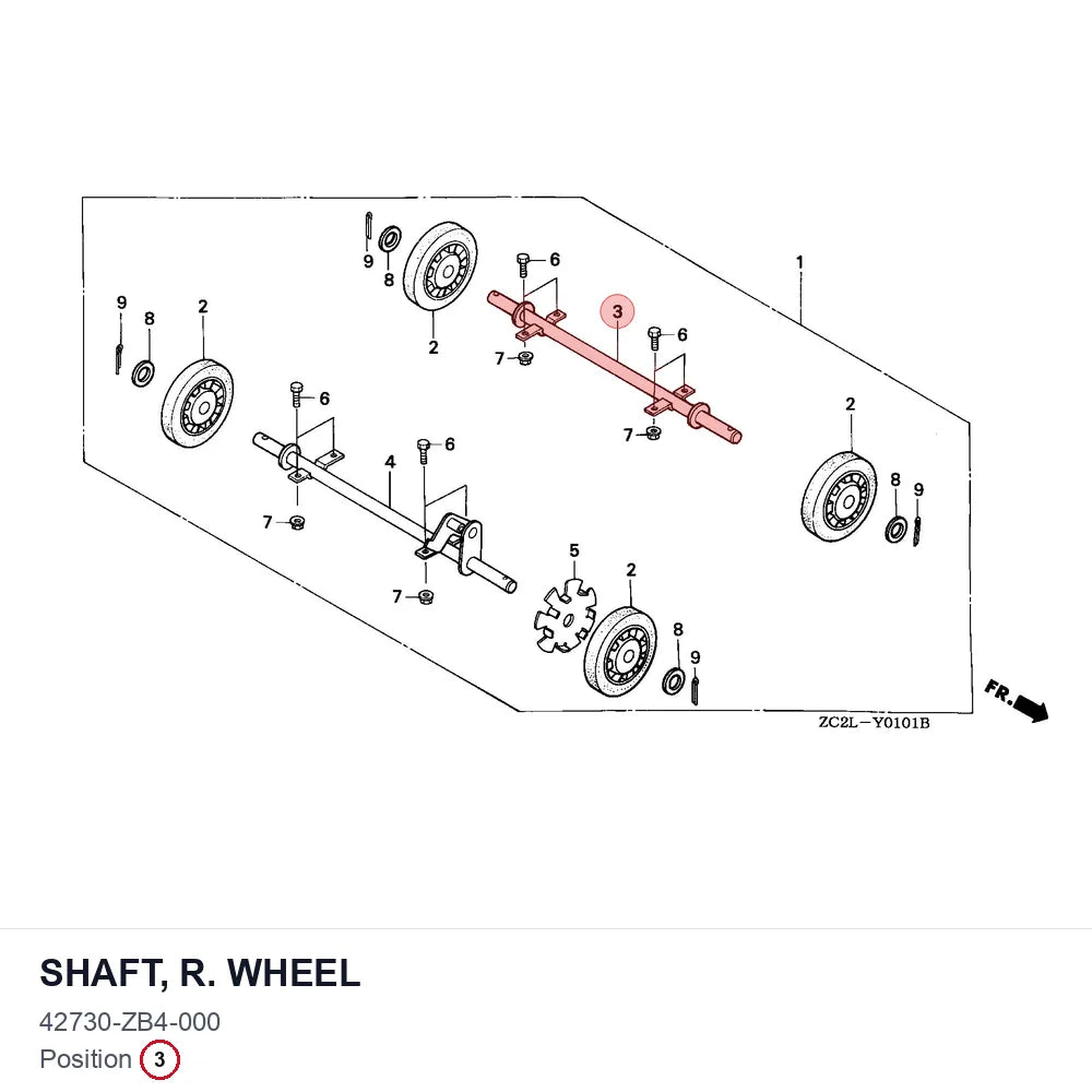SHAFT, R. WHEEL