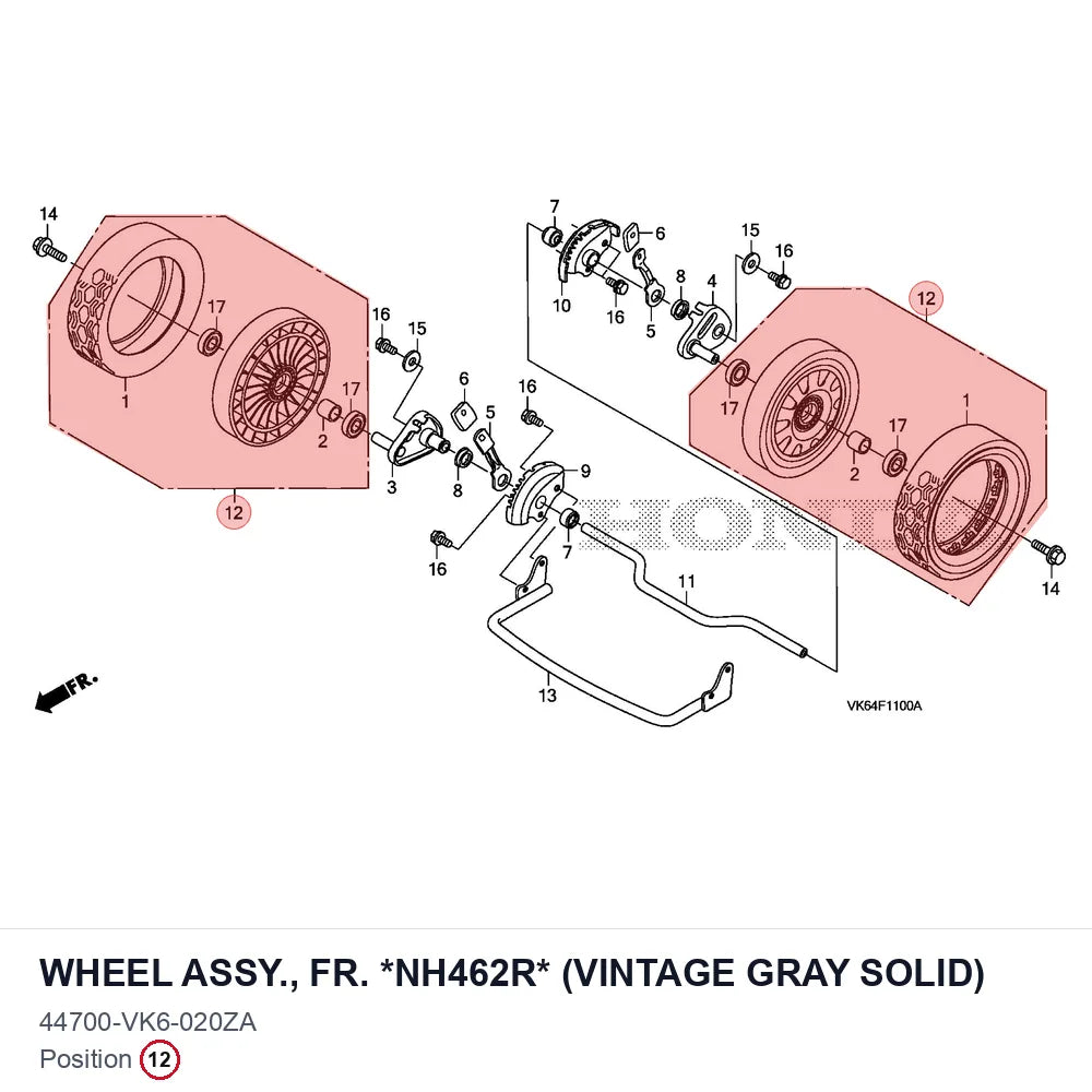 WHEEL ASSY., FR. *NH462R* (VINTAGE GRAY SOLID)
