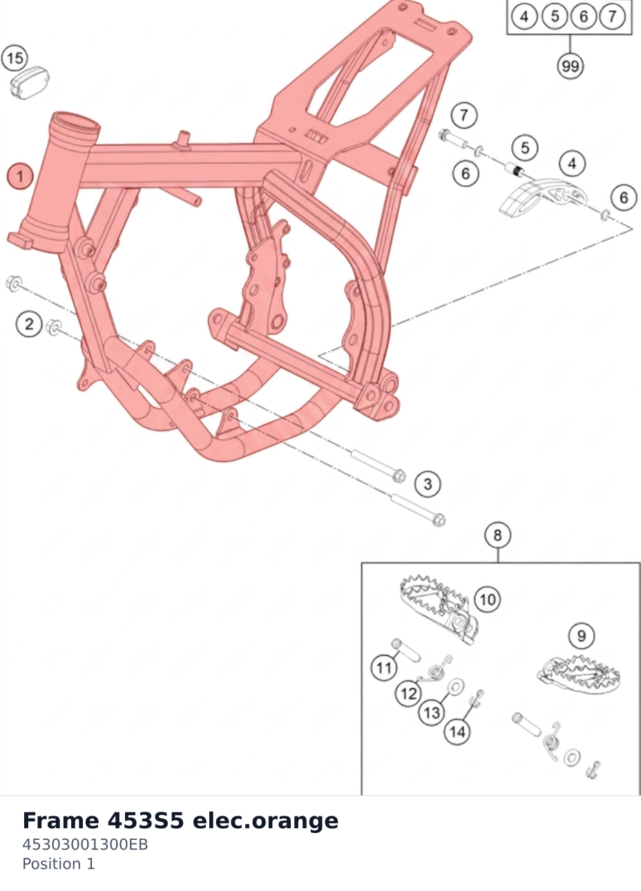 Diagram preview: Frame 453S5 elec.orange (45303001300EB)