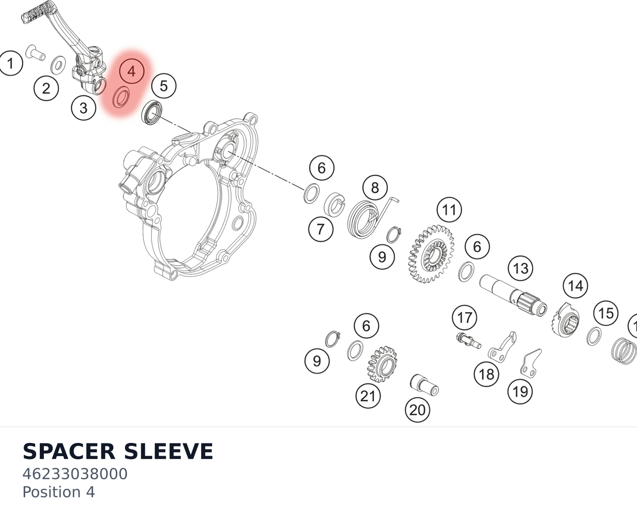Diagram preview: SPACER SLEEVE (46233038000)