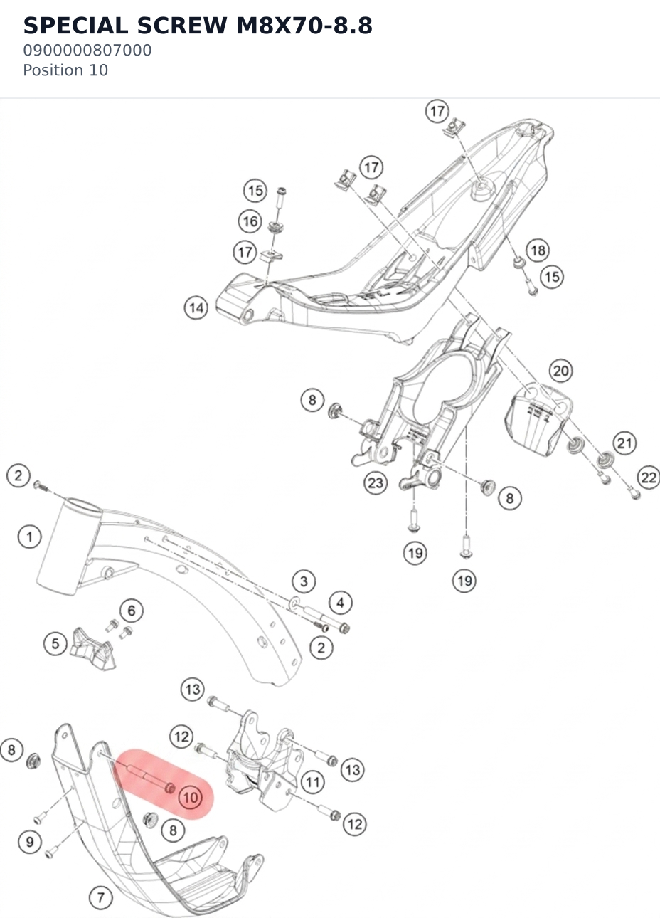 Diagram preview: SPECIAL SCREW M8X70-8.8 (0900000807000)