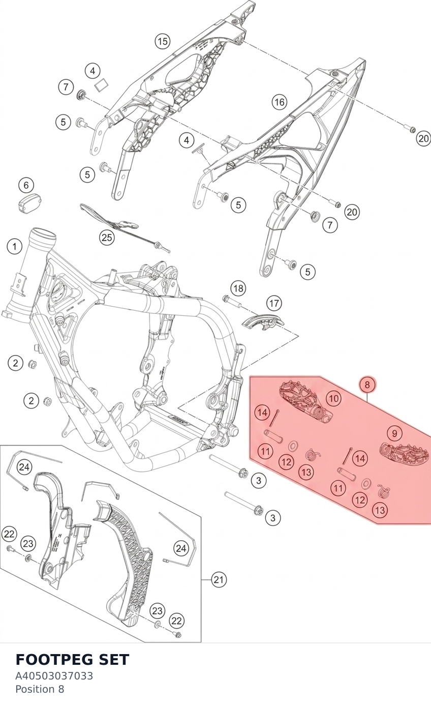 Diagram preview: FOOTPEG SET (A40503037033)