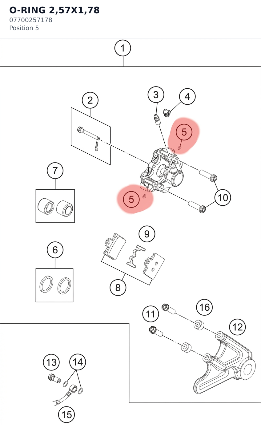 Diagram preview: O-RING 2,57X1,78 (07700257178)