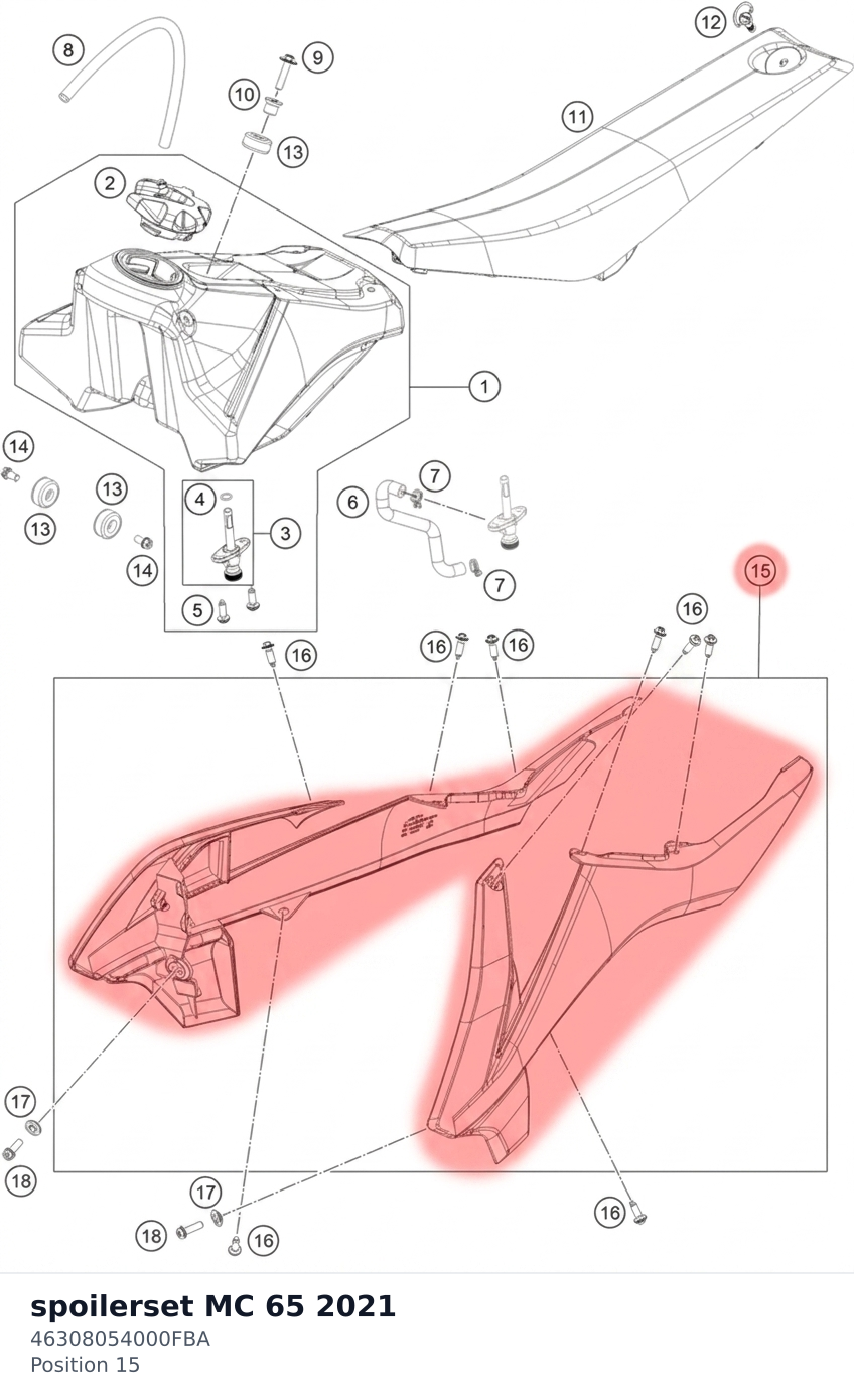 Diagram preview: spoilerset MC 65 2021 (46308054000FBA)