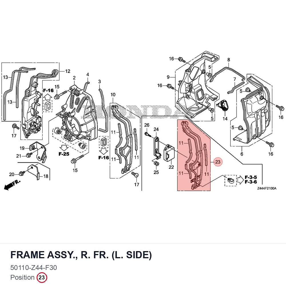 FRAME ASSY., R. FR. (L. SIDE)