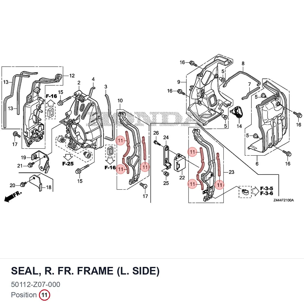 SEAL, R. FR. FRAME (L. SIDE)