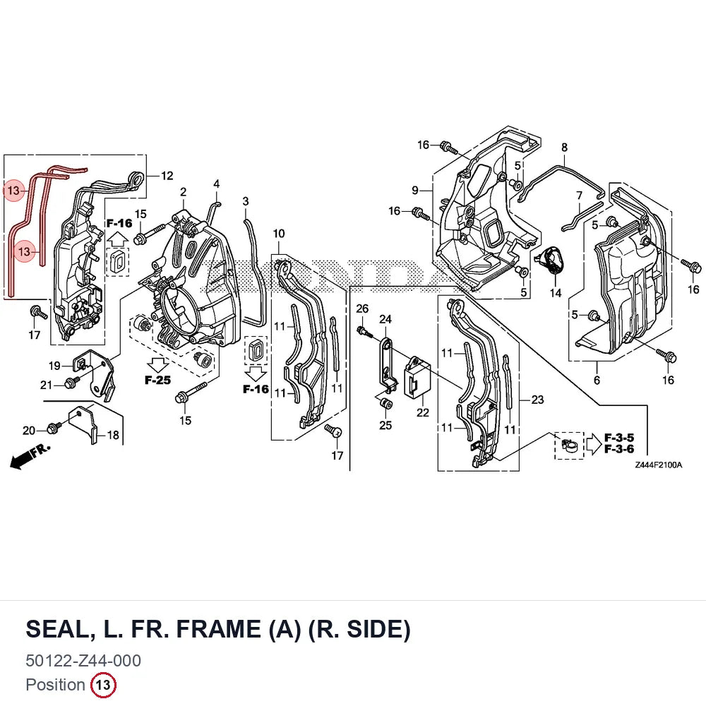 SEAL, L. FR. FRAME (A) (R. SIDE)