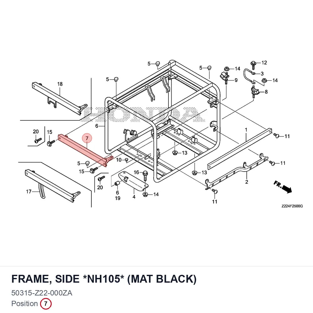 FRAME, SIDE *NH105* (MAT BLACK)